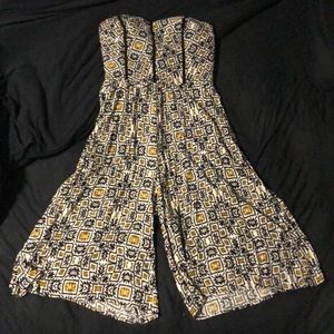 Cute Strapless Patterned Romper